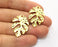 2 Monstera Leaf Charms Gold Plated Charms (29x21mm)  G18472