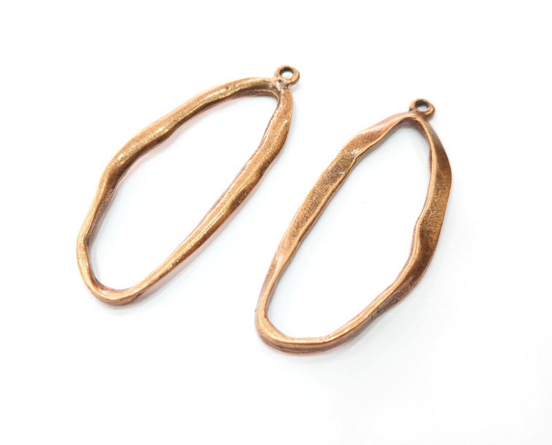 2 Copper Charms Antique Copper Plated Charms (64x26mm)  G18475