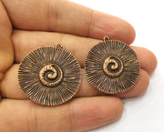 2 Copper Charms Antique Copper Plated Charms (30mm)  G18481