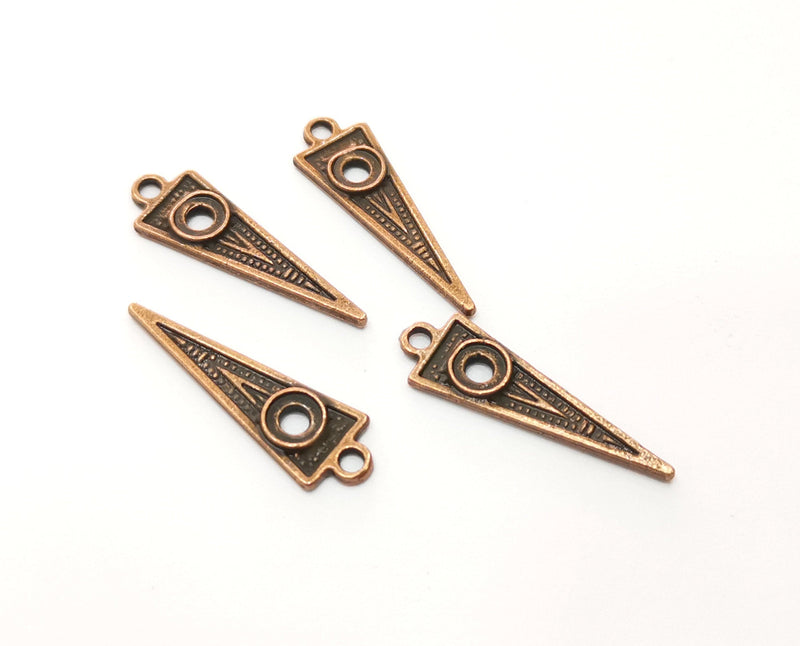 10 Copper Charms Antique Copper Plated Charms (28x9mm)  G18484