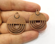 2 Copper Charms Antique Copper Plated Charms (36x29mm)  G18485