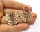 2 Copper Charms Antique Copper Plated Charms (37x30mm)  G18486