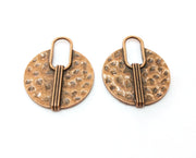 2 Copper Charms Antique Copper Plated Charms (37x30mm)  G18486