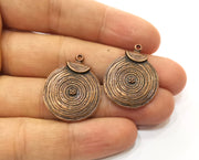 4 Copper Charms Antique Copper Plated Charms (28x23mm)  G18489