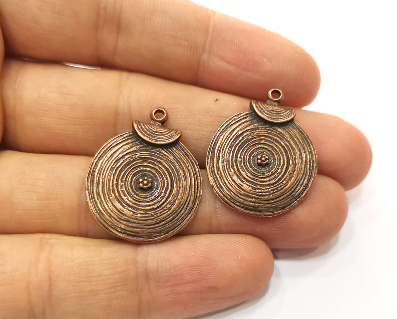 4 Copper Charms Antique Copper Plated Charms (28x23mm)  G18489