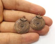 4 Copper Charms Antique Copper Plated Charms (28x23mm)  G18489