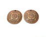 2 Copper Charms Antique Copper Plated Charms (26mm)  G18491