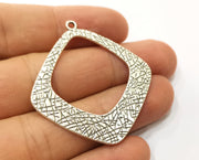 2 Silver Charms Double sided (Both Side Same) Antique Silver Plated Charms (46x42mm)  G19087