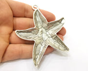 Silver Starfish Pendant Antique Silver Plated Pendant (90x73mm)  G19101