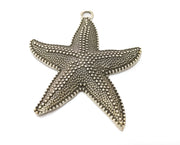 Silver Starfish Pendant Antique Silver Plated Pendant (90x73mm)  G19101
