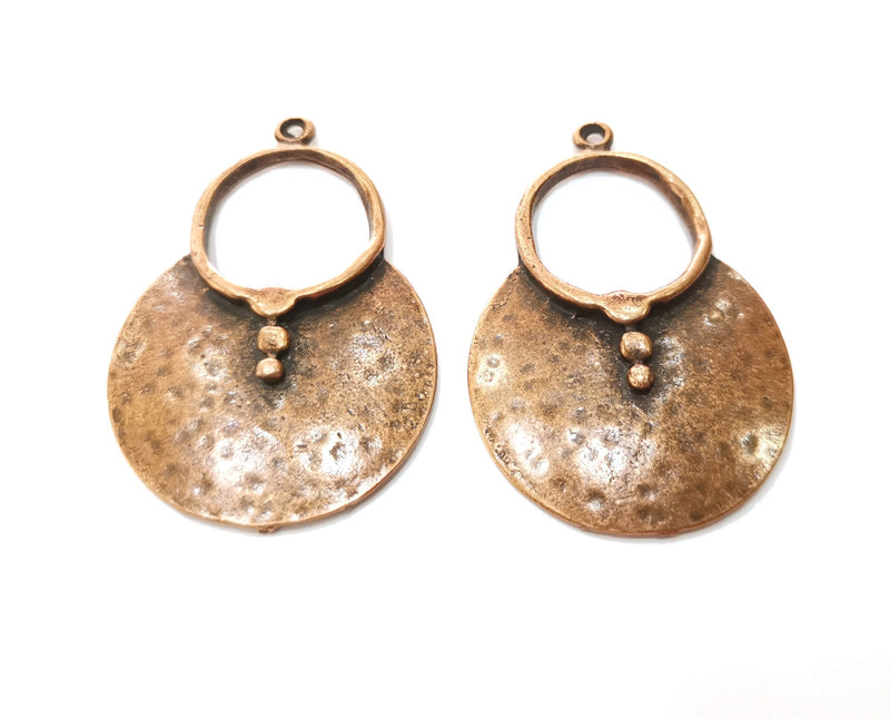 2 Copper Charms Antique Copper Plated Charms (52x36mm)  G18494