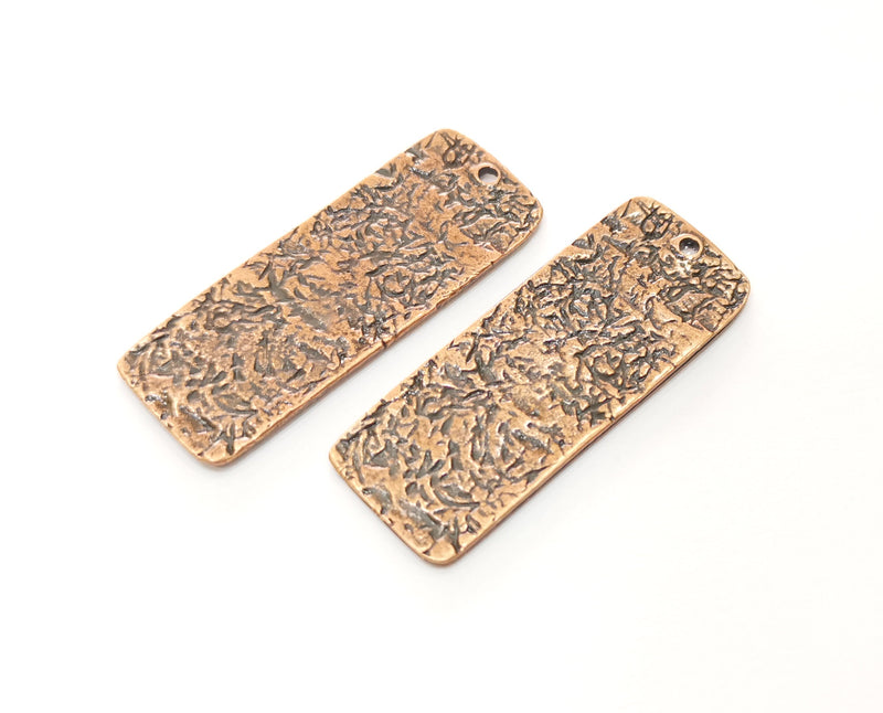 2 Copper Charms Antique Copper Plated Charms (45x17mm) G18497