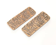 2 Copper Charms Antique Copper Plated Charms (45x17mm) G18497