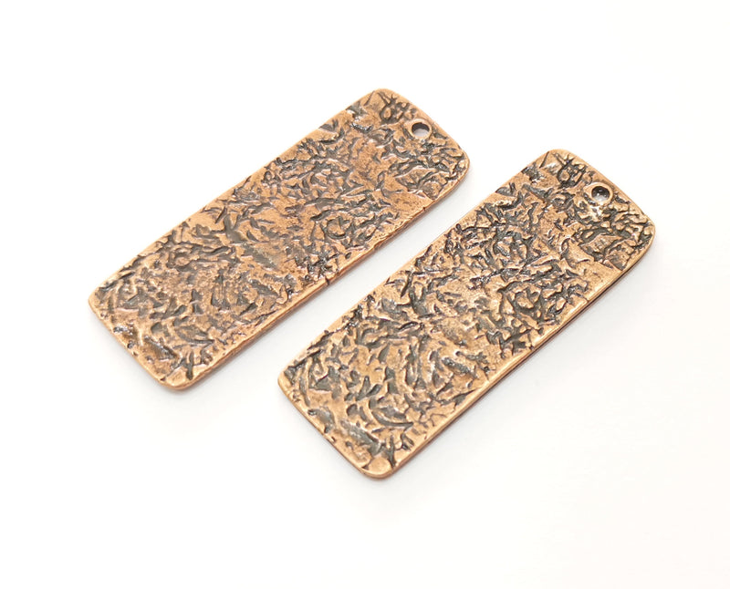 2 Copper Charms Antique Copper Plated Charms (45x17mm) G18497