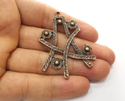 2 Copper Charms Antique Copper Plated Charms (53x41mm)  G18500