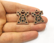 2 Copper Robe Chest Charms Antique Copper Plated Charms (28x23mm)  G18501