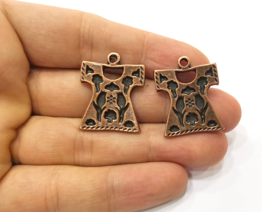 2 Copper Robe Chest Charms Antique Copper Plated Charms (28x23mm)  G18501