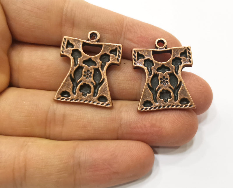 2 Copper Robe Chest Charms Antique Copper Plated Charms (28x23mm)  G18501
