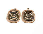 2 Copper Charms Antique Copper Plated Charms (31x24mm) G18506
