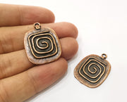 2 Copper Charms Antique Copper Plated Charms (31x24mm) G18506