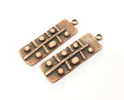 2 Copper Charms Antique Copper Plated Charms (48x16mm)  G18507