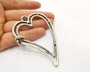 Silver Heart Pendant Antique Silver Plated Pendant (88x61mm)  G19109