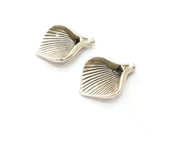 2 Silver Leaf Charms Antique Silver Plated Charms (26x14mm) G19114