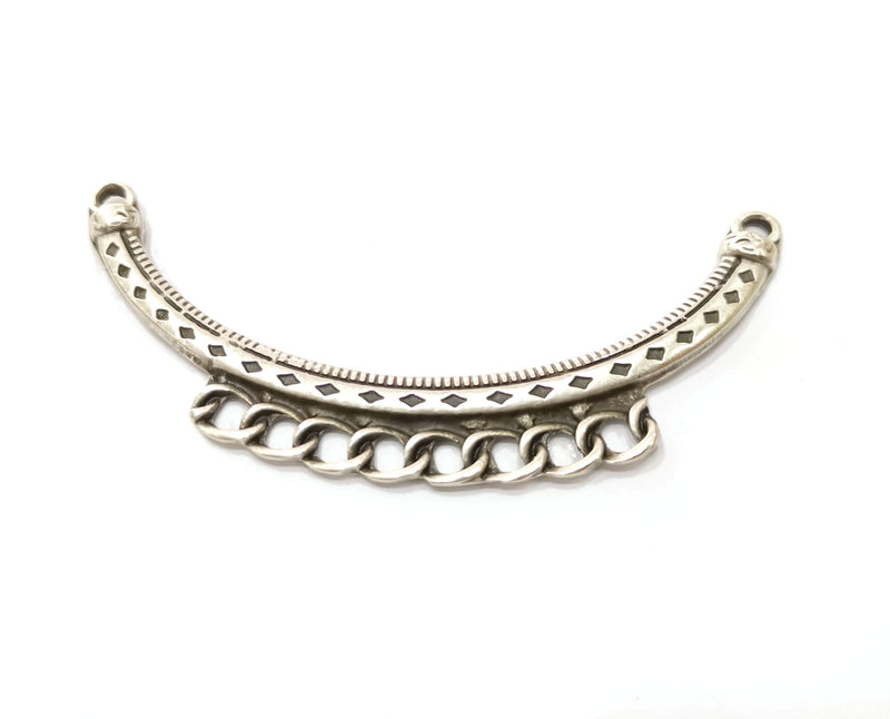 Silver Pendant Connector Antique Silver Plated  (95x37mm)  G19117