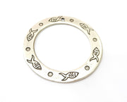 Silver Fish Pendant Antique Silver Plated Pendant (57mm)  G19118