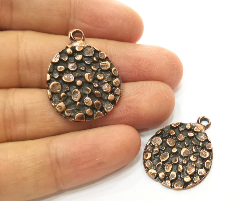 2 Copper Charms Antique Copper Plated Charms (30x23mm) G18514
