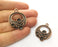 2 Copper Flower and Leaf Charms Antique Copper Plated Charms (35x27mm)  G18516