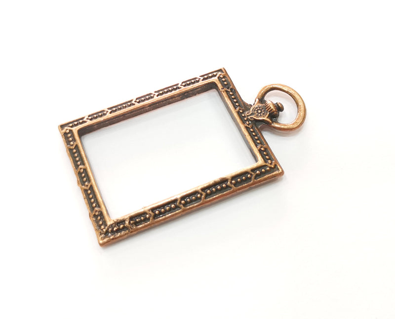 2 Copper Frame Charms Antique Copper Plated Charms (52x30mm) G18517