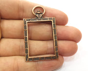 2 Copper Frame Charms Antique Copper Plated Charms (52x30mm) G18517