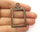 2 Copper Frame Charms Antique Copper Plated Charms (52x30mm) G18517