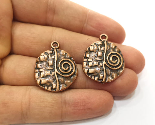 2 Copper Charms Antique Copper Plated Charms (28x23mm)  G18520