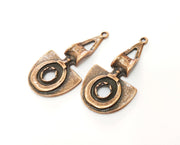2 Copper Charms Antique Copper Plated Charms (56x28mm) G18523