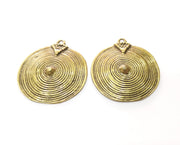 2 Antique Bronze Charms Antique Bronze Plated Charms (46x42mm)  G18526