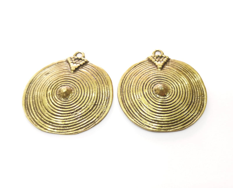 2 Antique Bronze Charms Antique Bronze Plated Charms (46x42mm)  G18526