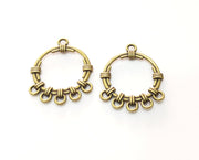 4 Antique Bronze Charms Connector Antique Bronze Plated Charms (33x26mm)  G18528