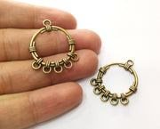 4 Antique Bronze Charms Connector Antique Bronze Plated Charms (33x26mm)  G18528
