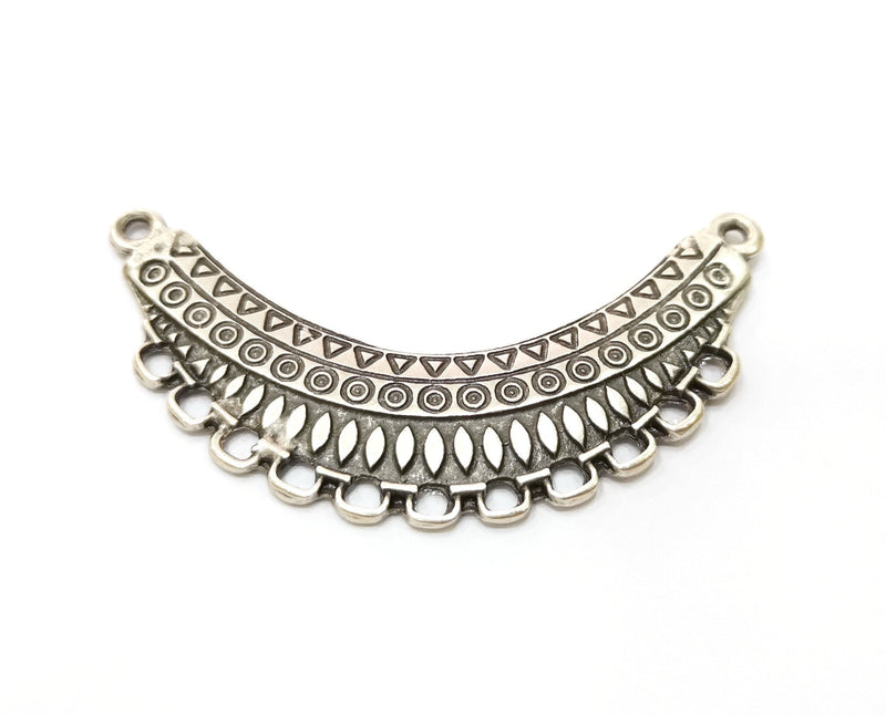 Silver Pendant Connector Antique Silver Plated  Pendant (76x38mm)  G19129