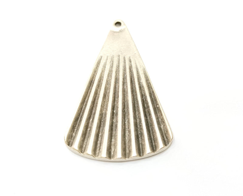 Silver Scallop Charms Antique Silver Plated Charms (59x35mm)  G19132