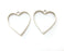 2 Heart Bezel Charms Antique Silver Plated Charms (33x29mm) G19146
