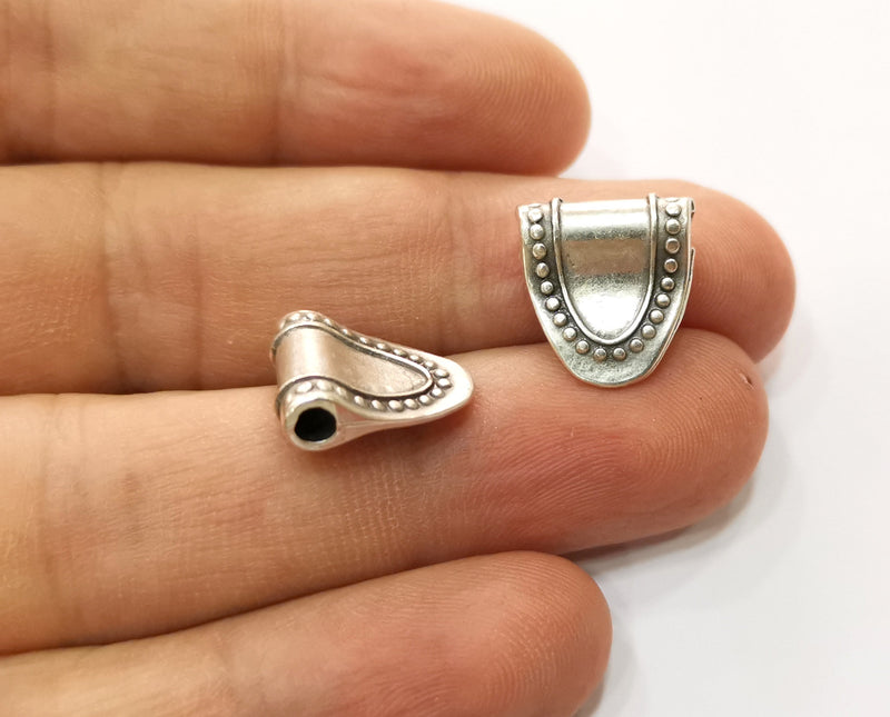5 Silver Charms Antique Silver Plated Charms (15x14mm) G19147