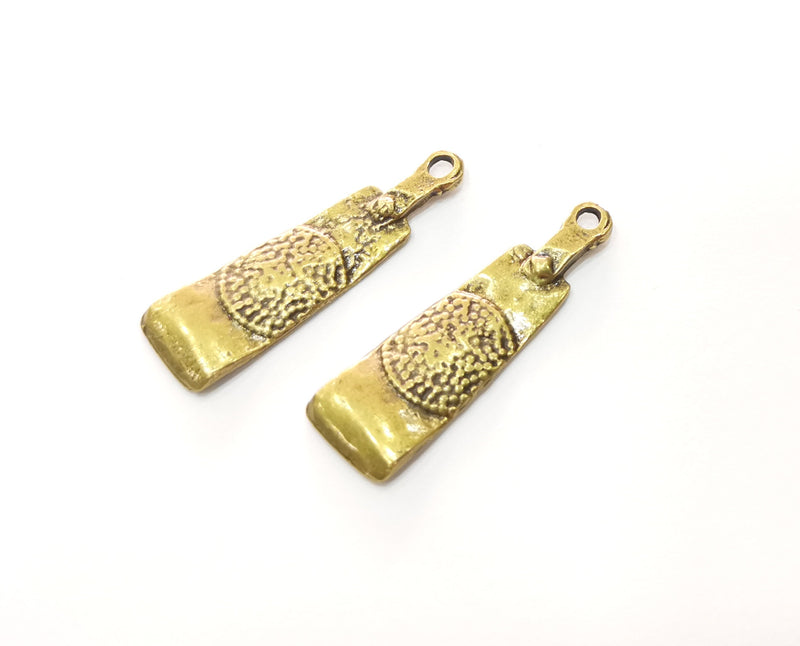 4 Antique Bronze Charms Antique Bronze Plated Charms (37x11mm) G18538