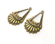 2 Antique Bronze Charms Antique Bronze Plated Charms (44x26mm)  G18539