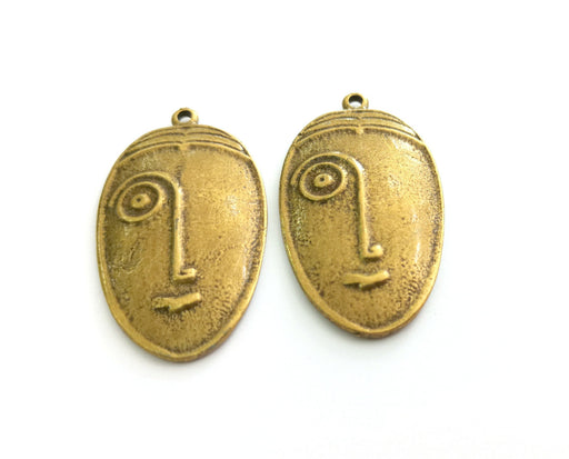 2 Antique Bronze Charms Antique Bronze Plated Charms (52x30mm)  G18550