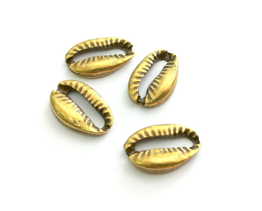 5 Cowrie Shell Charms Antique Bronze Plated Charms (20x13mm) G18943