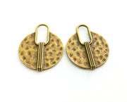 2 Antique Bronze Charms Antique Bronze Plated Charms (37x30mm)  G18553