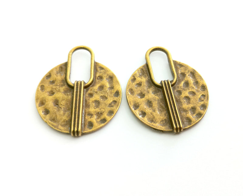 2 Antique Bronze Charms Antique Bronze Plated Charms (37x30mm)  G18553